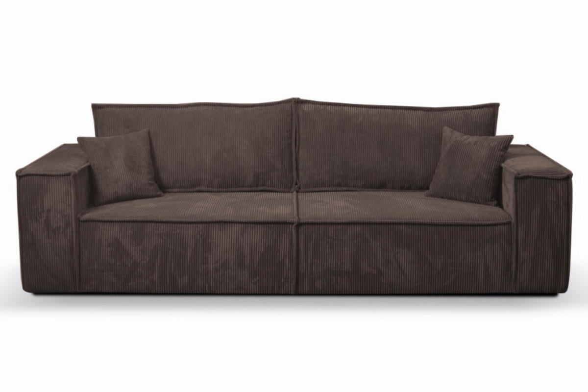 SCHLAFSOFA mit Bettkasten und Cordstoff MONA Braun - Braun, Holzwerkstoff (255/85/105cm) - Compleo24