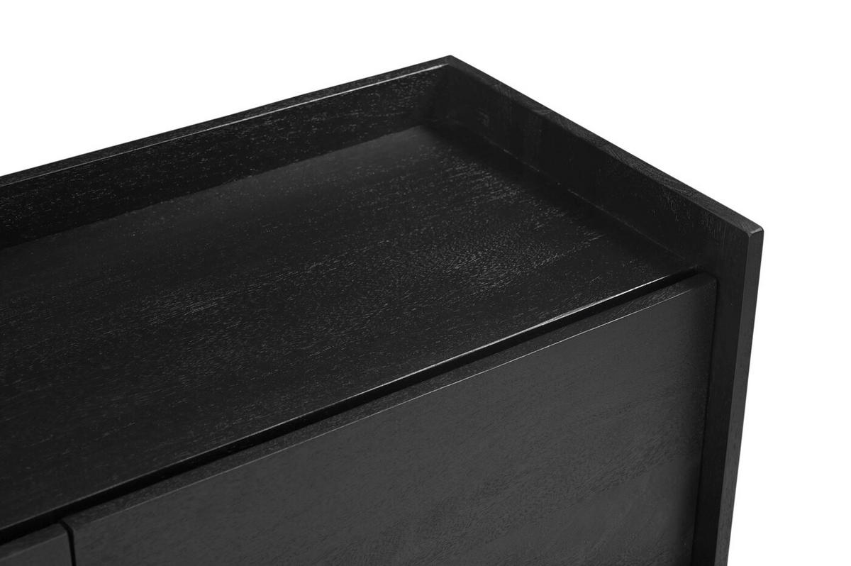 TV Schrank aus Mangoholz 160cm, schwarz - Schwarz, Holz (160/50/38cm) - Giga Meubel