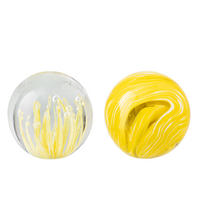 BRIEFBESCHWERER BALL (2ER SET) - Gelb, Glas (10/10/10cm) - J-Line