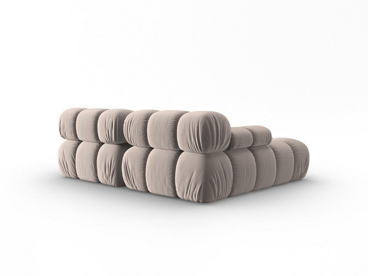 MODULARES-ECKSOFA links Bellis aus Samt beige 3 Sitzplätze - Beige, Textil (157/191cm) - Micadoni