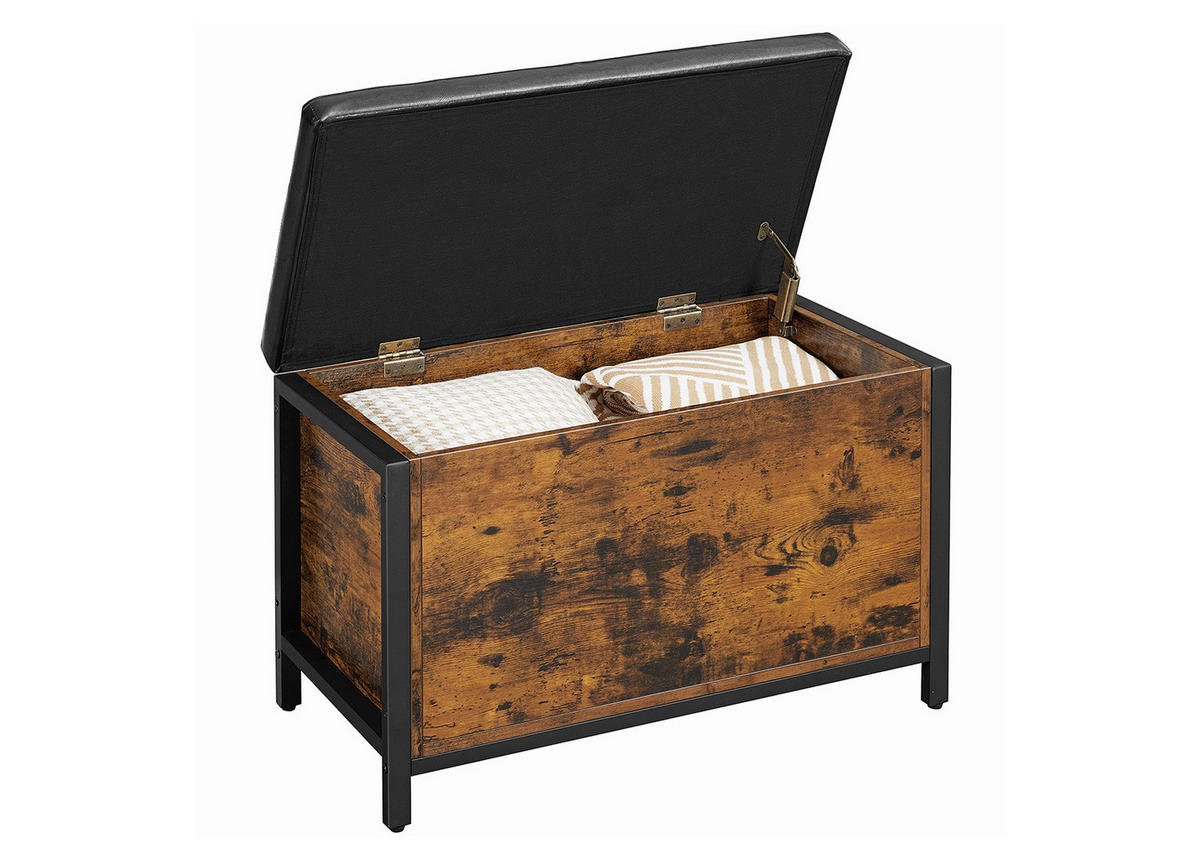 AUFBEWAHRUNGSBOX mit deckel, braun/schwarz - Braun, Holzwerkstoff (80/50/40cm)