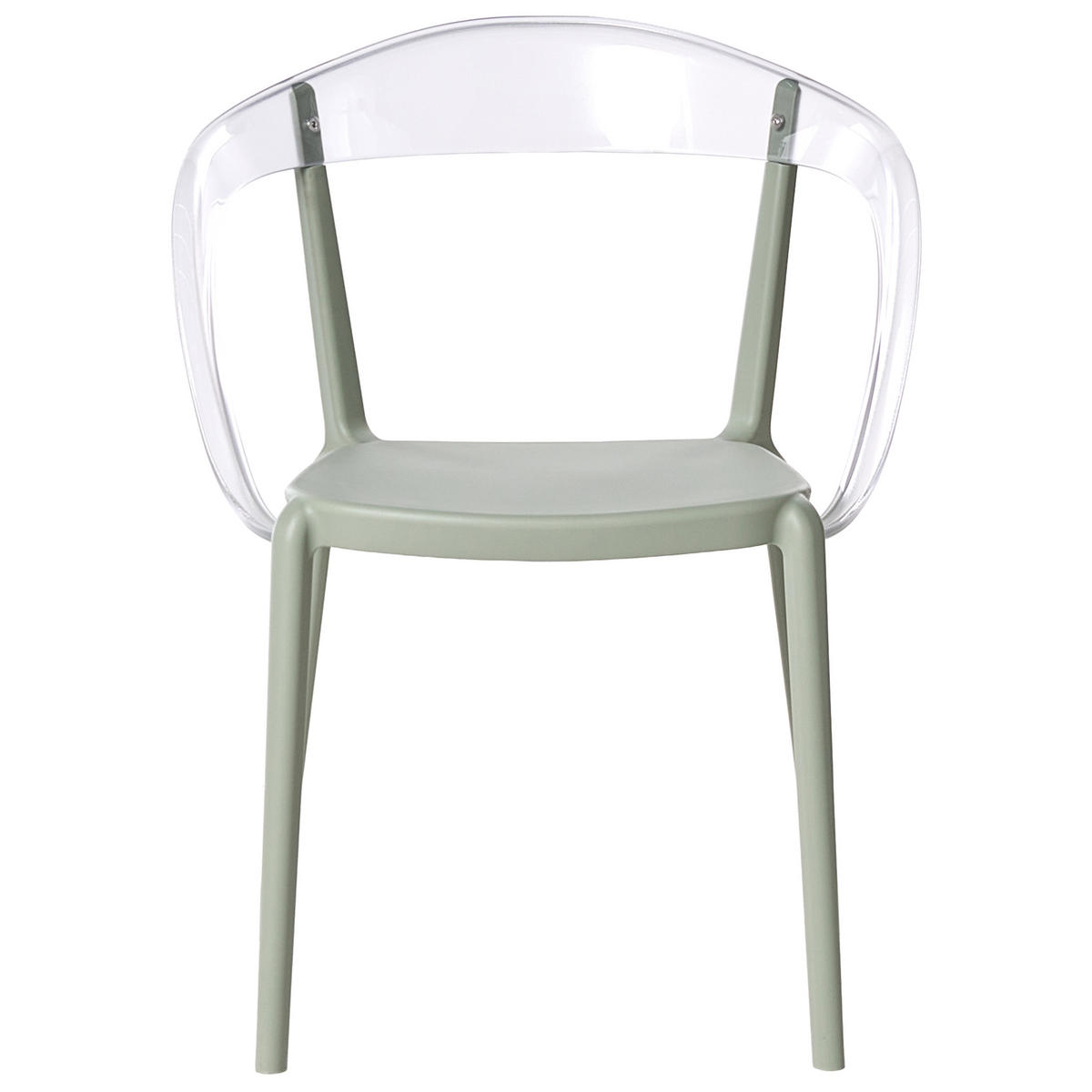 GARTENSTUHL 4er-Set stapelbar Hellgrün Malevizi - Hellgrün, Kunststoff (45/77/45cm) - Beliani