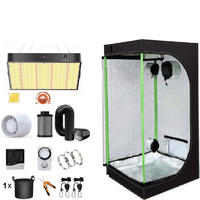 GROWBOX KOMPLETTSET – 140×140×200 cm LED 200W Vollspektrum, Abluftset & Kohlefilter, Grow Zelt für Indoor Pflanzenanbau - Multicolor, Textil (140/200/140cm) - JUNG