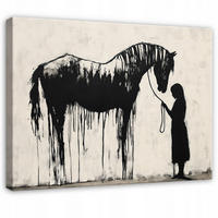 LEINWAND BILDER Abstrakt Banksy Modern Wohnzimmer 60x40 - Multicolor, Holzwerkstoff (60/40cm) - Wallarena