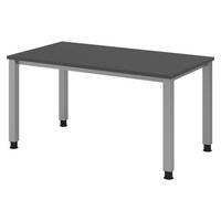 SCHREIBTISCH Serie-Q 80/140/74 cm in Graphitfarben/Silberfarben - Silberfarben/Graphitfarben, Holzwerkstoff (80/140/74cm) - bümö