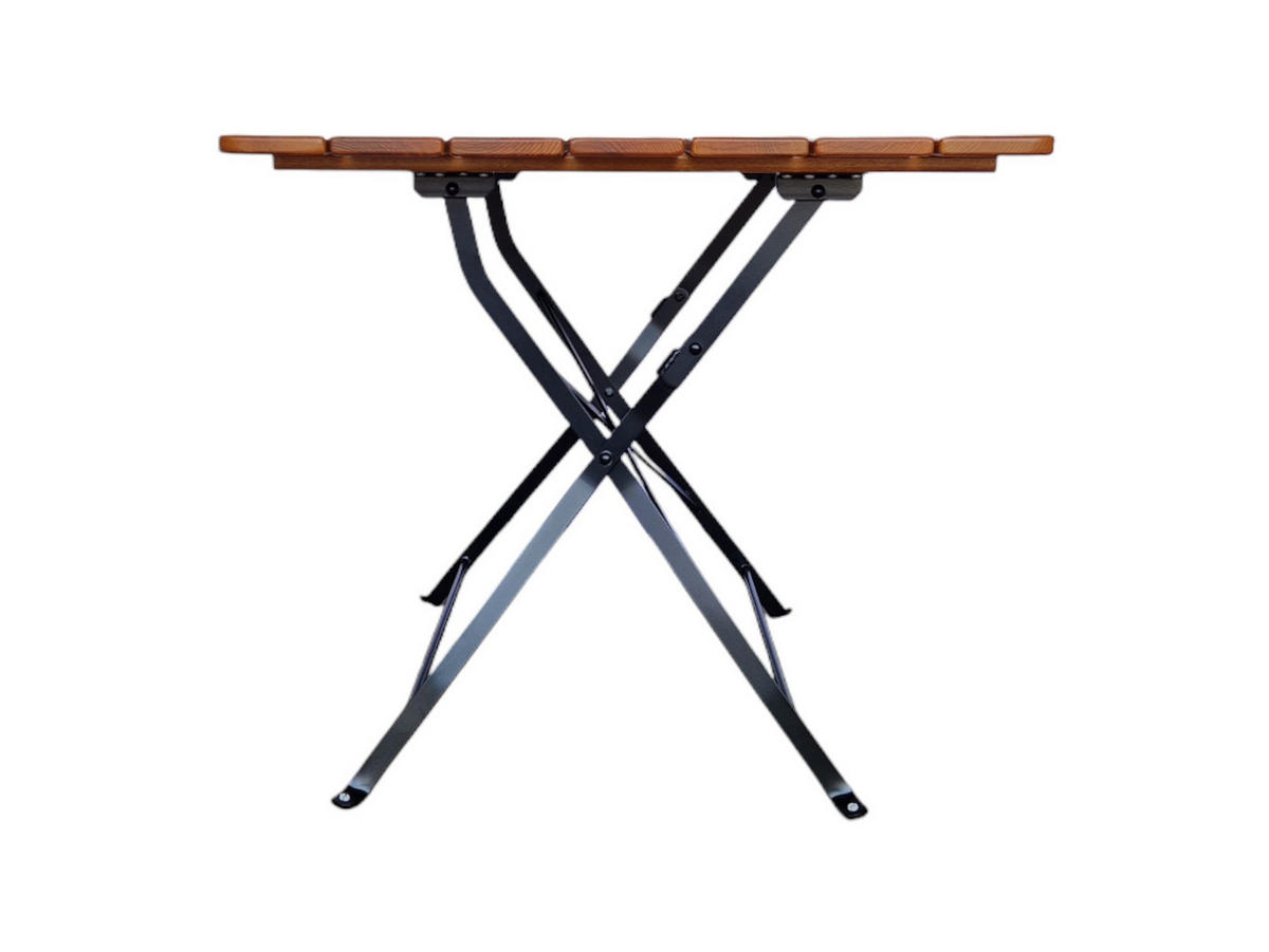 BIERGARTENTISCH BERGTAL 74x80x80cm Klappbar Eschenholz Schwarz/Braun 2 Personen - Braun, Holz (80/80/74cm) - CHEFGASTRO