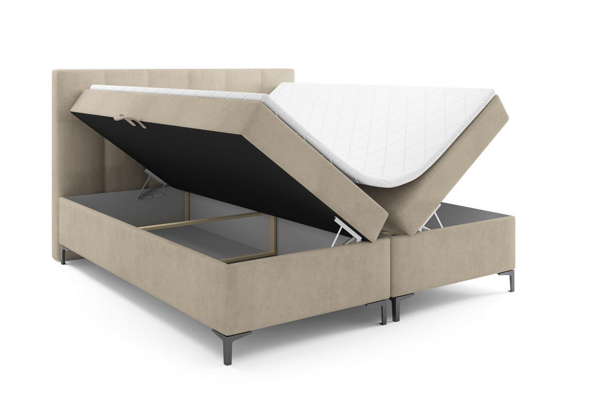 BOXBETT Denver 140x200 Beige - Beige, Textil/Metall (140/200cm) - VLR BEDS