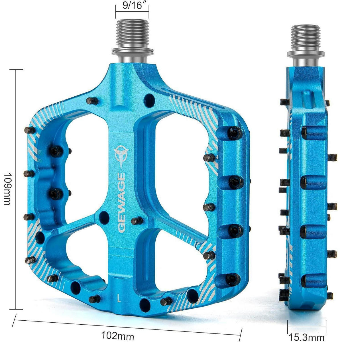 FAHRRADPEDALE Set Aluminium Blau - Blau, Metall (11/1.5/11.5cm)