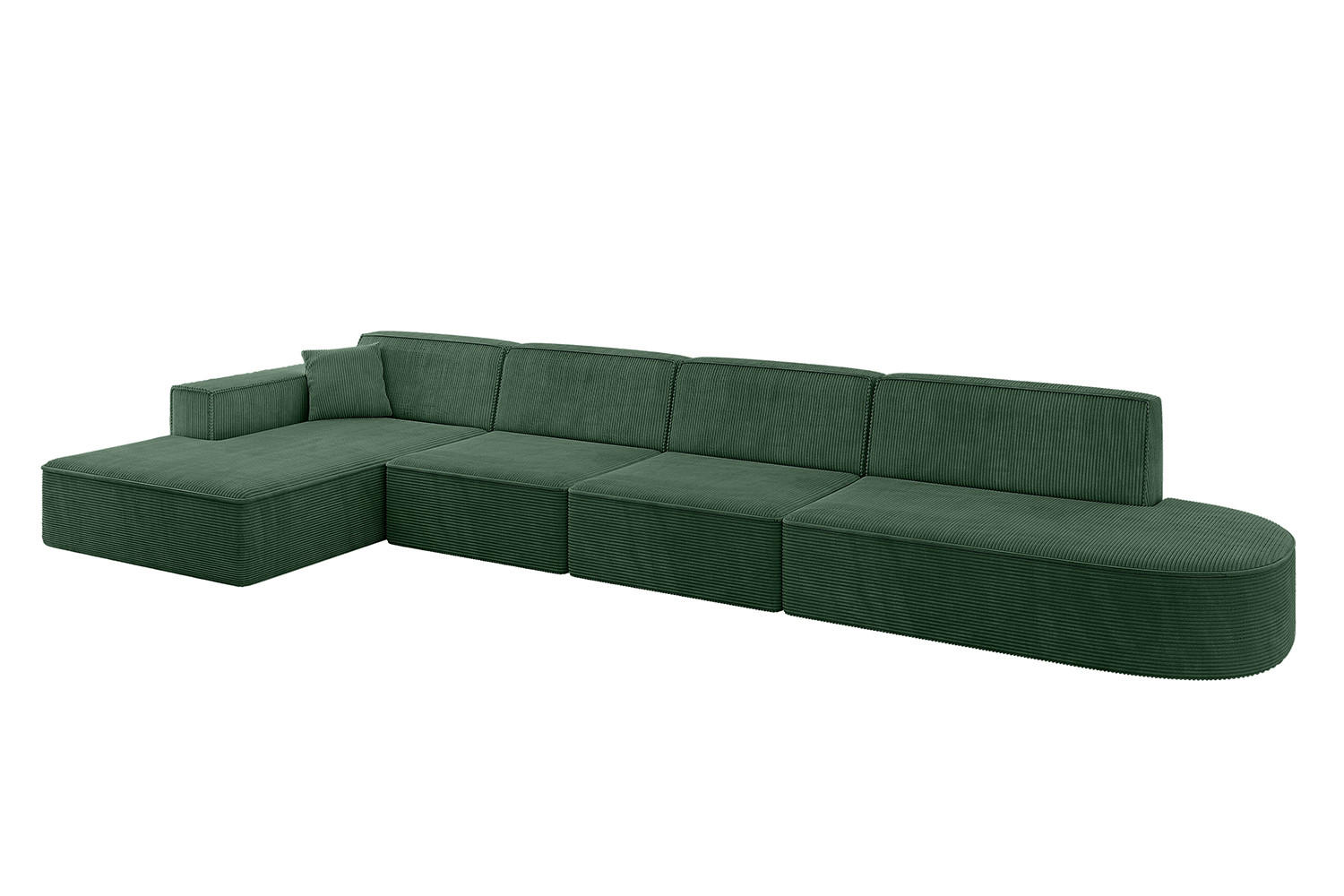 ECKSOFA Ottomane Links IREA-L3-v4 - 403x165x72,5 cm Grün - Grün, Holzwerkstoff/Textil (403/165cm) - ALTDECOR