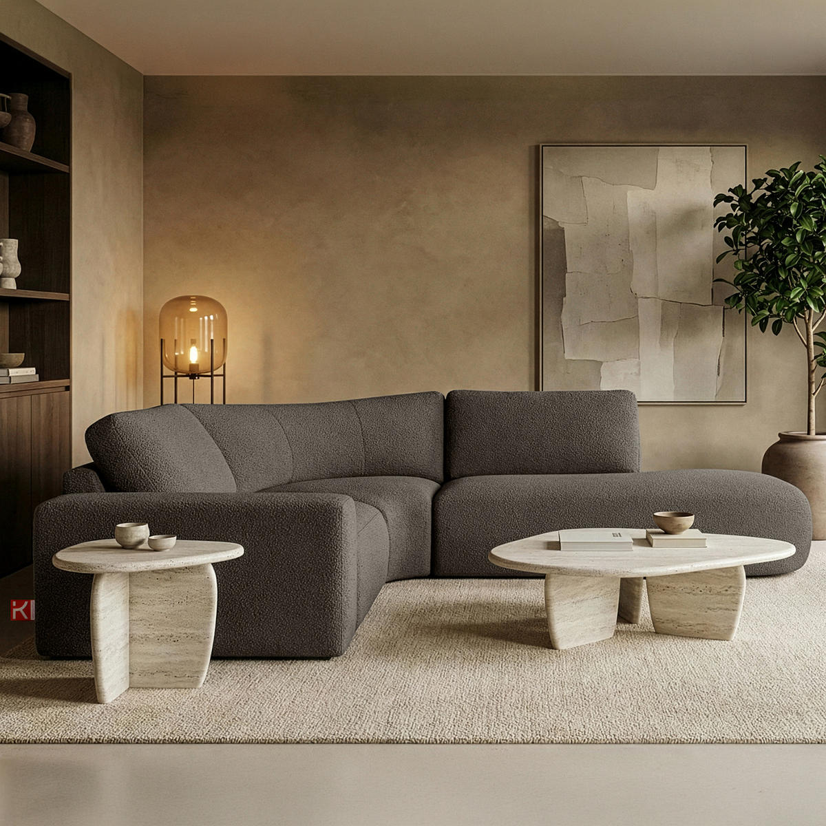 ECKSOFA RECHTS ZUCCO, Dunkelbraun - Dunkelbraun, Holz/Holzwerkstoff (224/293cm) - KONSIMO®