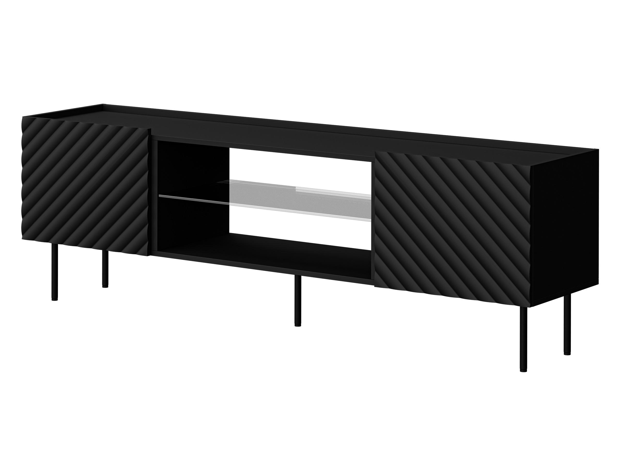 Mirjan24 Tv-Lowboard Schwarz 181x59x40 cm