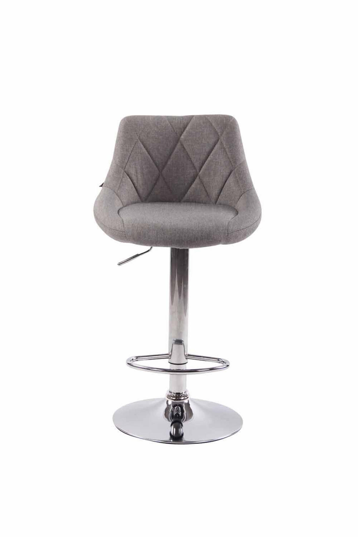 BARHOCKER 2er Set Stoff grau - Chromfarben/Grau, Textil/Metall (46/83/49cm) - CLP