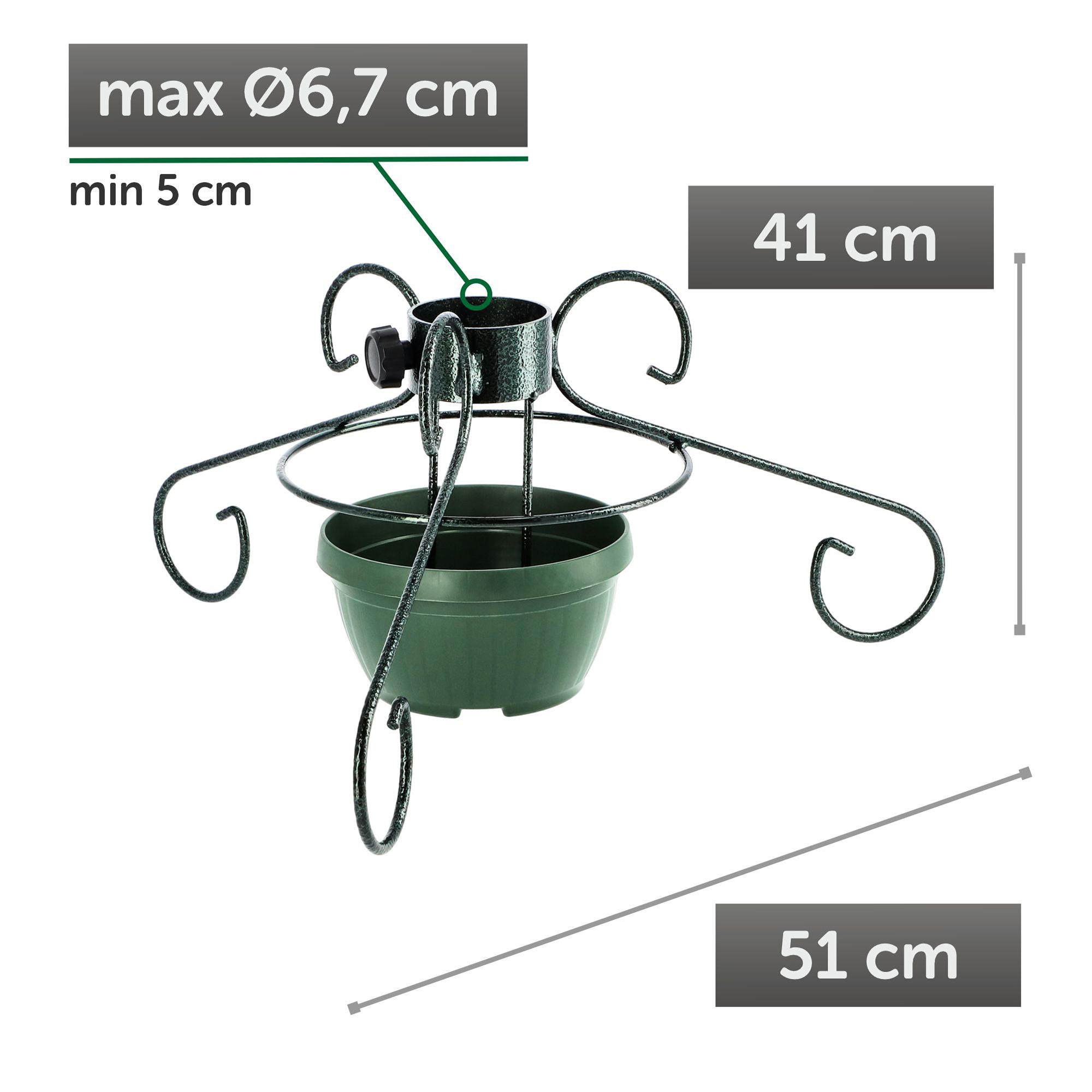 KADAX Weihnachtsbaumständer 2 m Weihnachtsbaumständer aus Metall mit Schale - Grün, Kunststoff/Metall (22.5cm) - KADAX