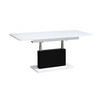 COUCHTISCH rechteckig Weiß Hochglanz - Schwarz matt 126/70/58 cm - Weiß Hochglanz/Schwarz, Holzwerkstoff (70/126/58cm) - designimpex