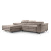 ECKSOFA L Form Arborio Beige 280/203/90 cm Links mit Schlaffunktion - Beige/Schwarz, Textil/Metall (203/280cm) - AX Living