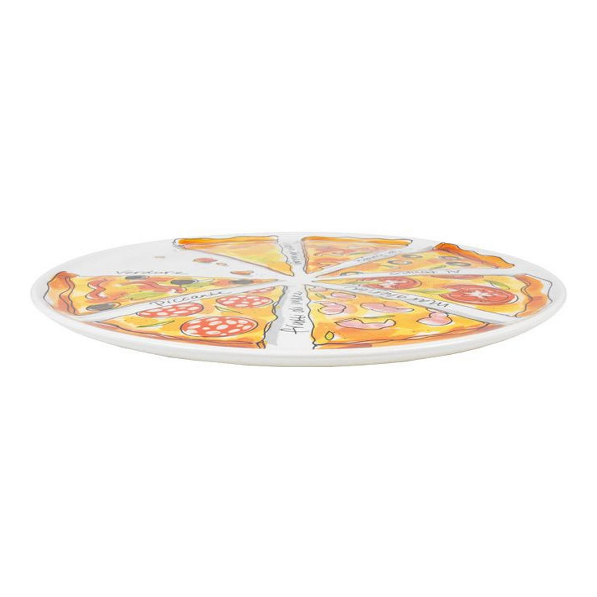 TELLER Pizza-Stücke zum Teilen in Bunt - 31cm - Multicolor, Keramik (31/31/2cm) - Blond Amsterdam