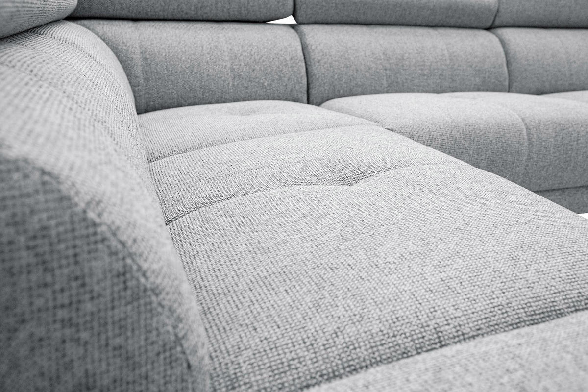 ECKSOFA FIERO 5-Sitzer, silberfarben - Silberfarben/Schwarz, Holzwerkstoff/Textil (158/269cm) - Courtois Laville