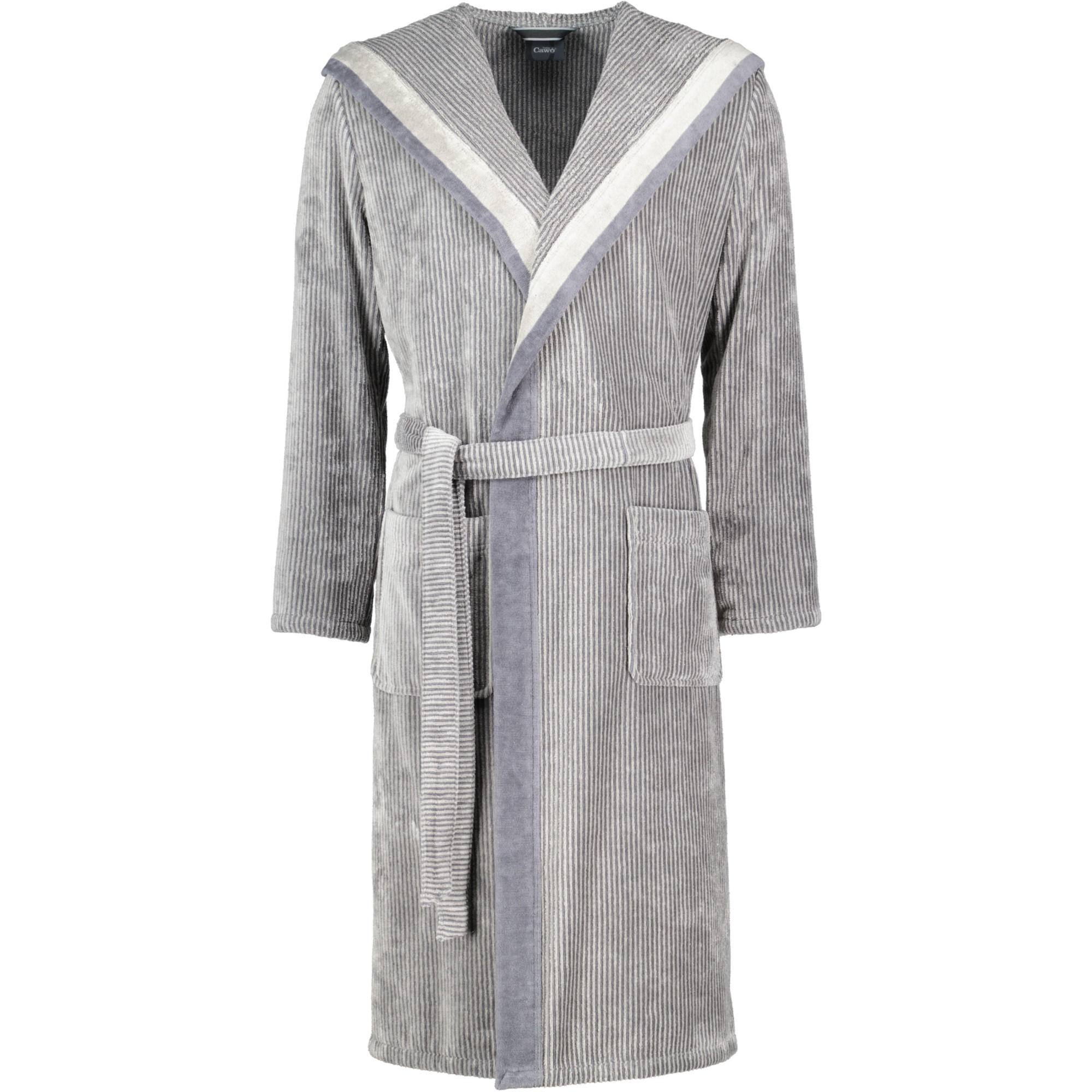 BADEMANTEL HERREN KAPUZE LUXURY HOME 5841 STEIN - 37 - Grau, Textil (Mnull) - Cawö