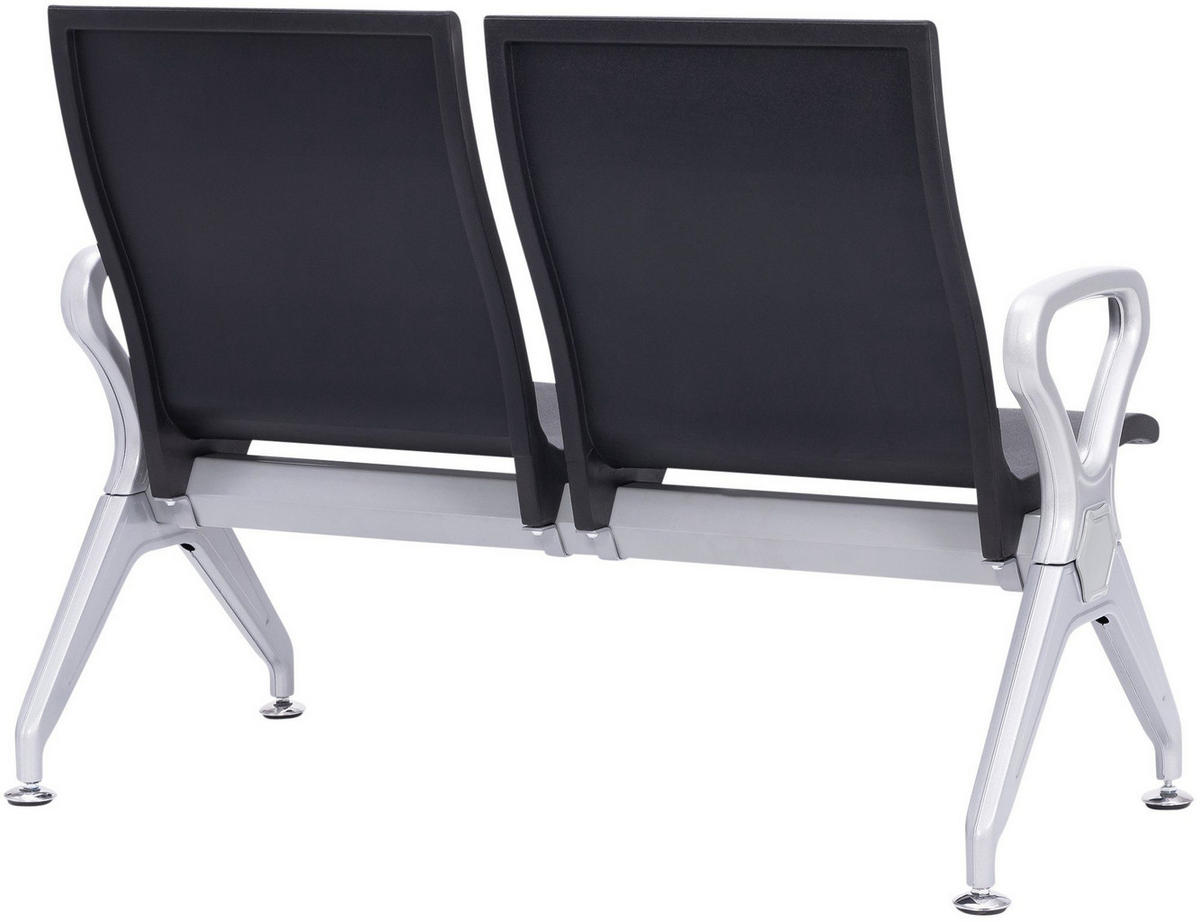 WARTEBANK Erik 2-Sitzer 118x59x89cm Kunststoff Schwarz Sitzbank - Schwarz, Kunststoff (118/89/59cm) - DELUKE
