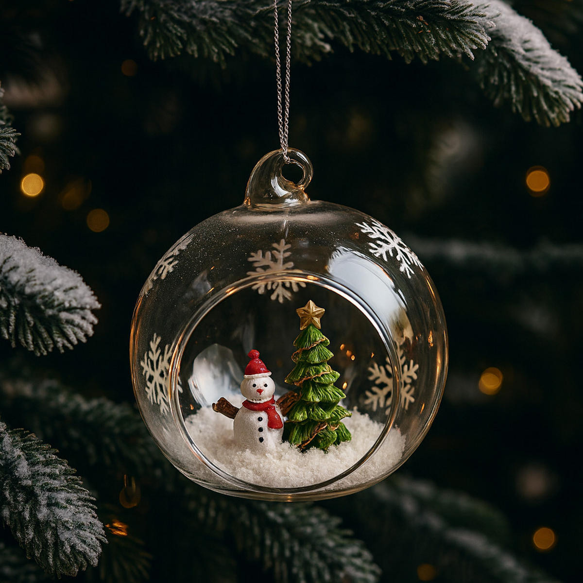 WEIHNACHTSKUGEL Glas GLIMMERO, Ø80 mm, Transparent, Christbaumkugeln, Weihnachtsdeko Xmas, Christmas Deko - Weiß, Glas (8/8/8cm) - home&you