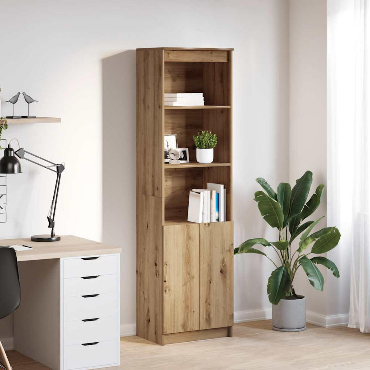 HIGHBOARD Artisan-Eiche 50/35/180 Cm Holzwerkstoff - Braun, Holzwerkstoff (35/180/50cm) - vidaXL