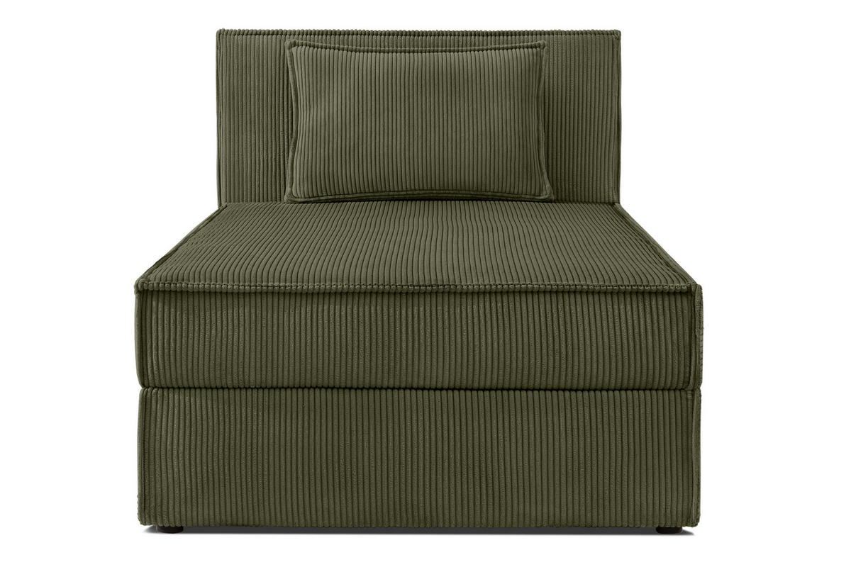 BOXSPRINGBETT ROTI Einzelbett, oliv - Schwarz/Olivgrün, Holz/Holzwerkstoff (90/200cm) - KONSIMO®