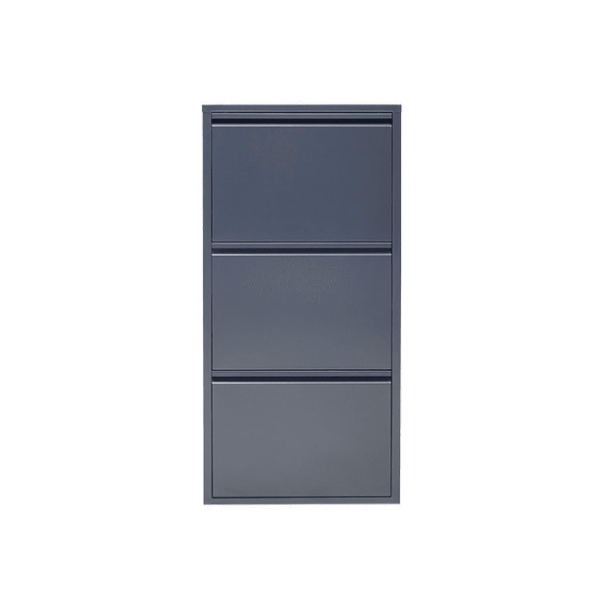 SCHUHSCHRANK schmal Metall mit Magnet 3 Klappen Anthrazit - Anthrazit, Metall (50/103/15cm) - Gowoll