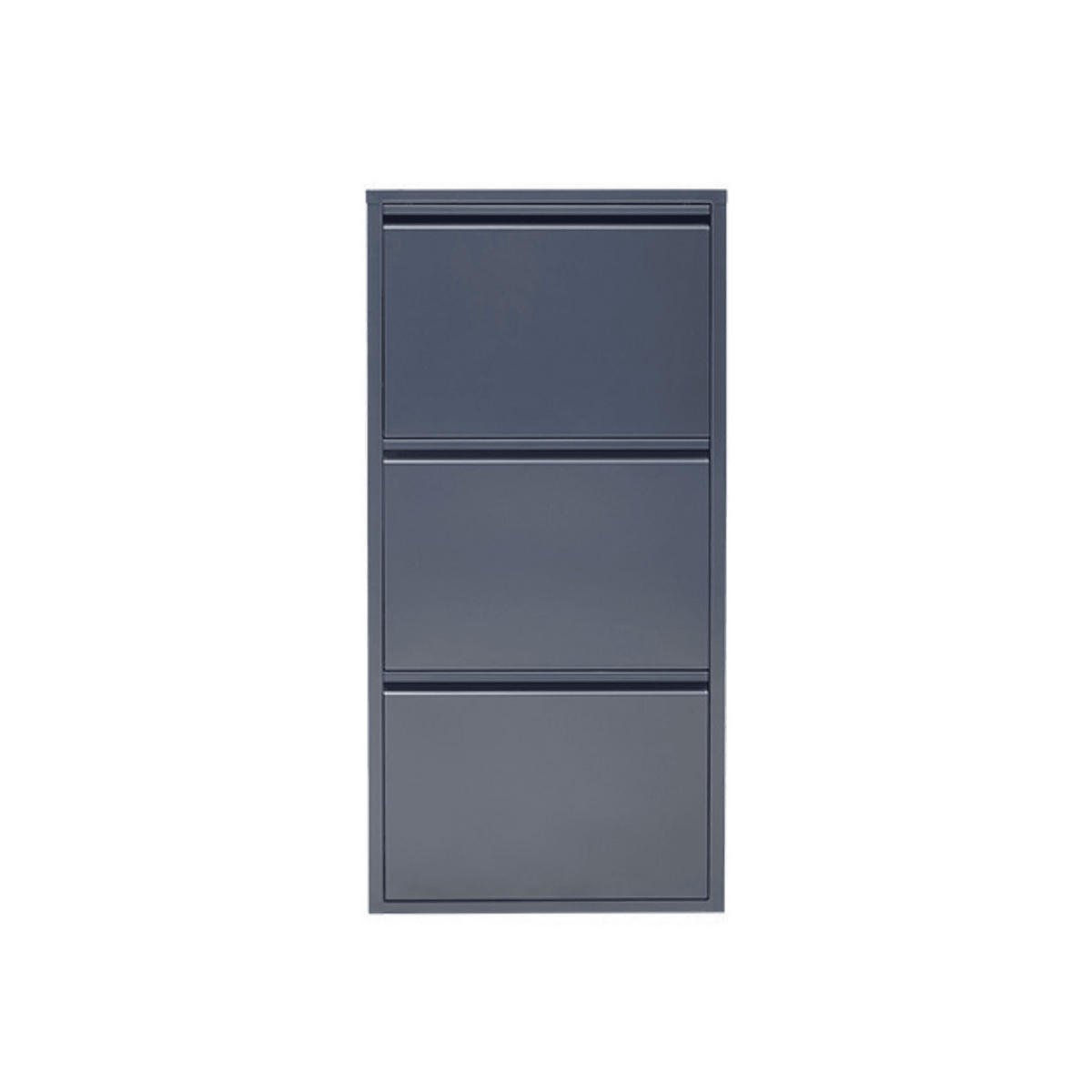 SCHUHSCHRANK schmal Metall mit Magnet 3 Klappen Anthrazit - Anthrazit, Metall (50/103/15cm) - Gowoll