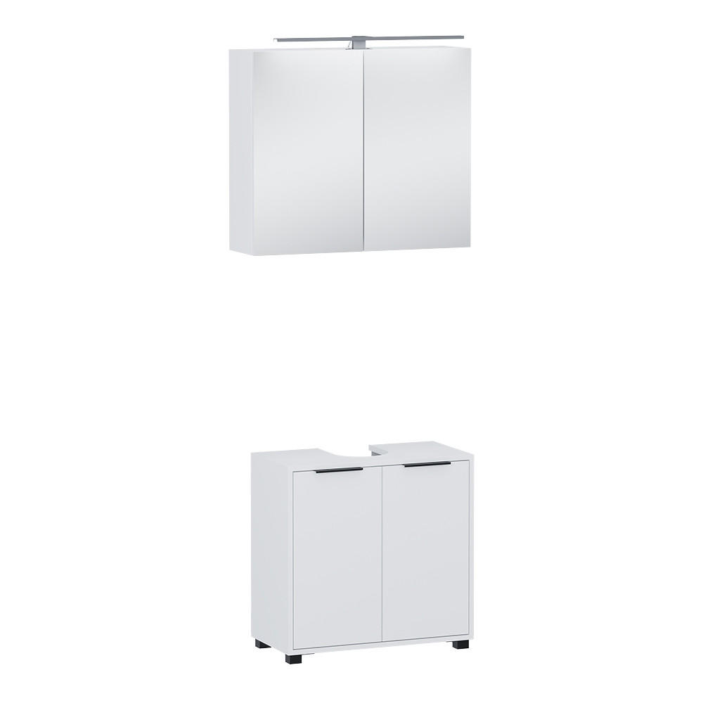 BADMÖBEL-SET Alina Weiß 2 Teile - Weiß, Holzwerkstoff (60/60/30cm) - Vicco