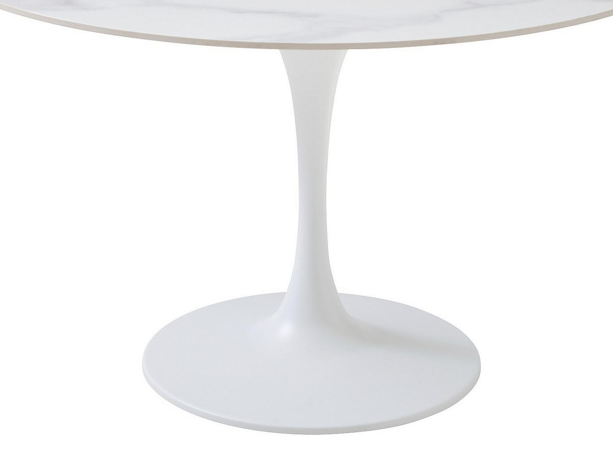 ESSTISCH - 4 Personen - Keramik - Weiß - DYNARO - Weiß, Keramik (120/120/74.5cm) - Vente-Unique