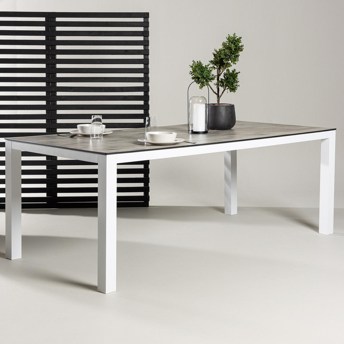 GARTENTISCH - Grau - Aluminium - 100 x 75 x 205 cm - Weiß/Grau, Metall (205/100/75cm) - home24