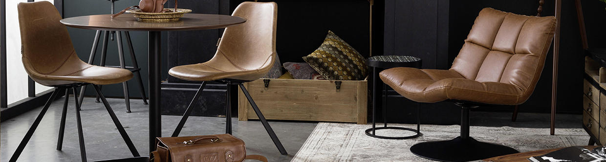 Dutchbone Sessel Stuehle Leder braun
