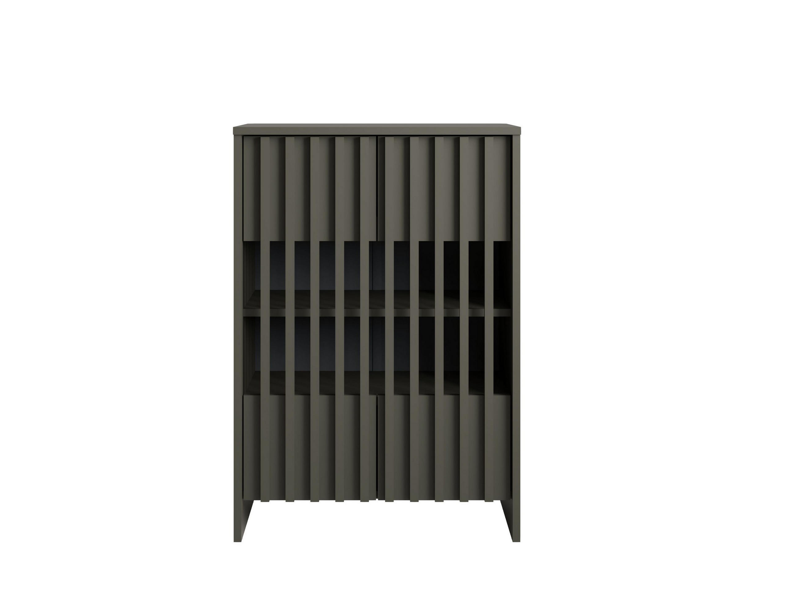 KOMMODE ZEPHYR 60/87/34cm mit Schubladen 2 Türen Graphitfarben - Graphitfarben, Holzwerkstoff (60/87/34cm) - MASSENO
