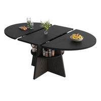 ESSTISCH in Schwarz Ausziehbarer Küchentisch mit Stauraum, Multifunktionstisch für Küche, Arbeits- und Wohnzimmer - Schwarz, Holzwerkstoff/Metall (150/110/76cm) - STILVORA