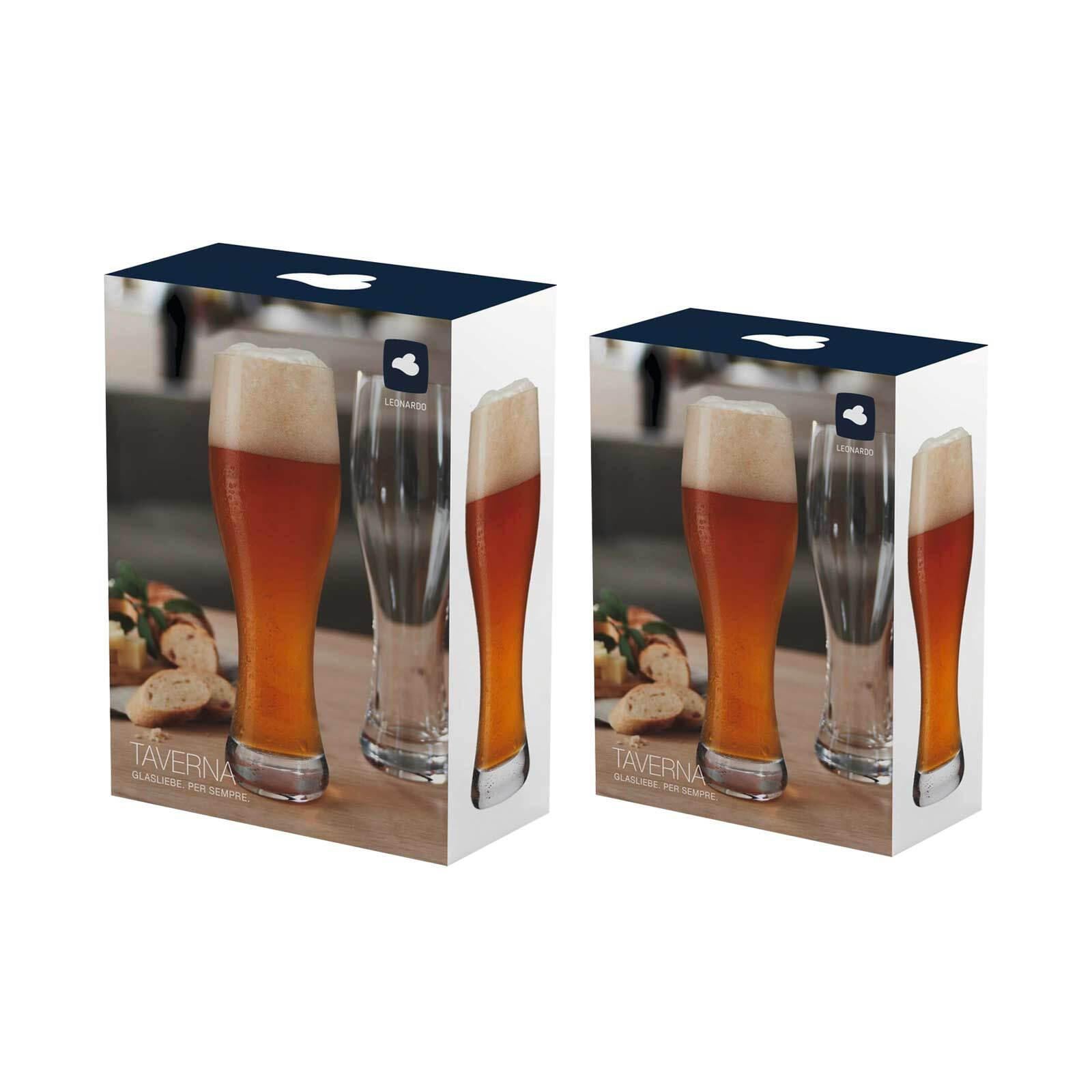 WEIZENBIERGLÄSER Taverna transparent 4er Set - Transparent, Glas (0.001L) - Leonardo Living