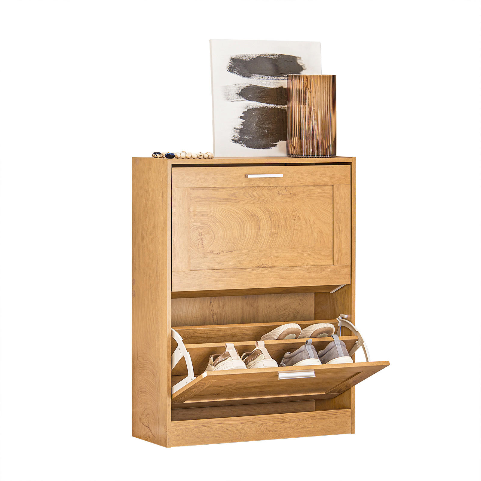 SCHUHSCHRANK Holz - Naturfarben, Holzwerkstoff (60/79/23cm) - SoBuy