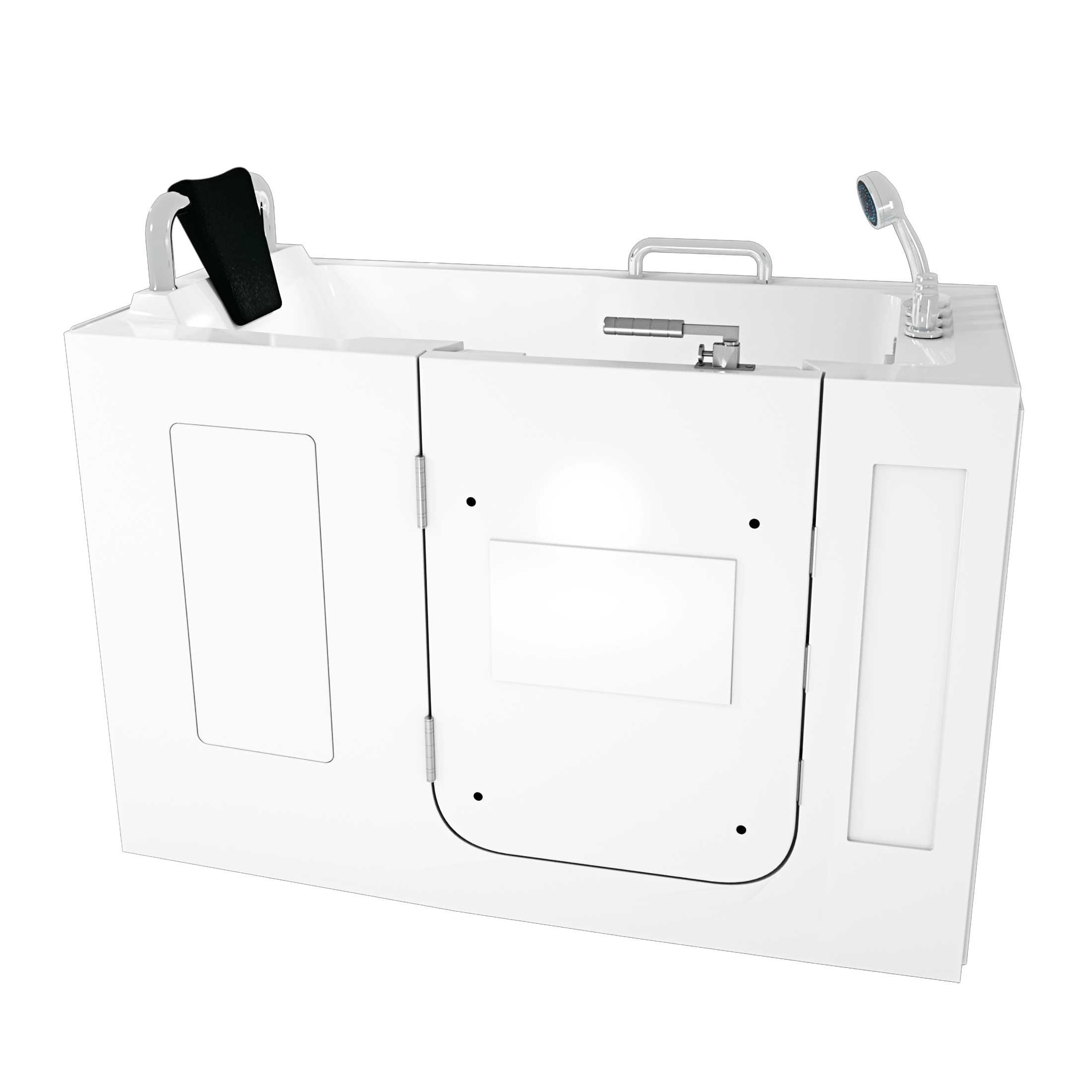 SITZBADEWANNE Senioren Wanne mit Tür S07-TH-A-L 76x140cm - Weiß, Glas/Kunststoff (140/116/76cm) - AcquaVapore by Sandra Jentho