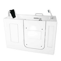 SITZBADEWANNE Senioren Wanne mit Tür S07-TH-A-L 76x140cm - Weiß, Glas/Kunststoff (140/116/76cm) - AcquaVapore by Sandra Jentho