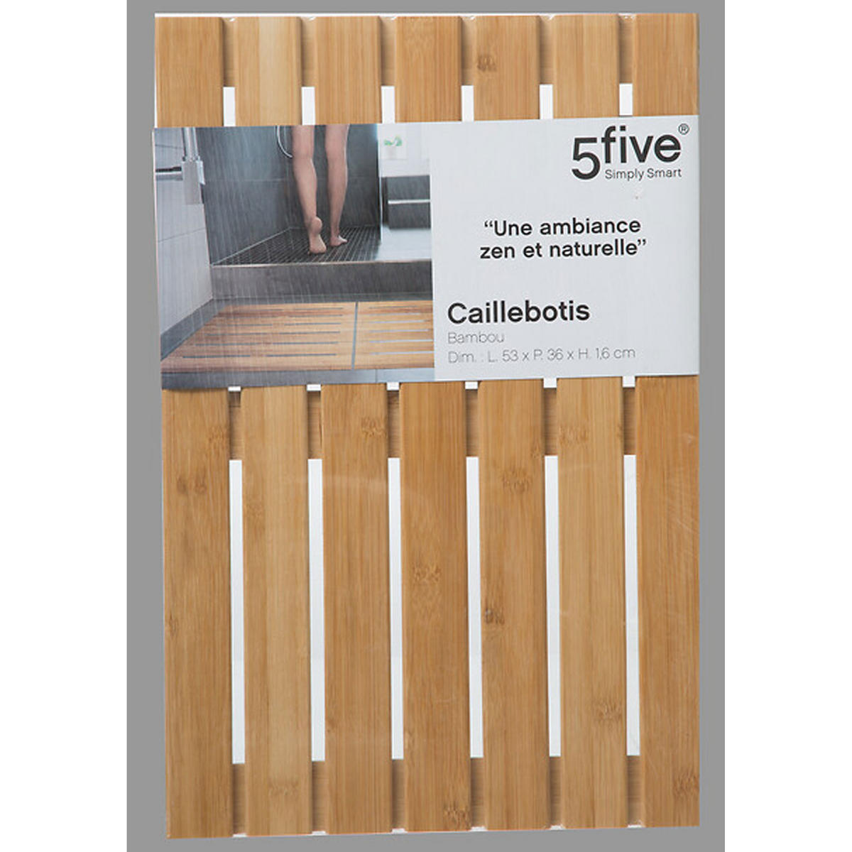 FUSSMATTE Naturelle, Badematte, Bambus, Beige, 53 x 36 cm - Beige, Holz (35.5/53cm) - 5five Simply Smart