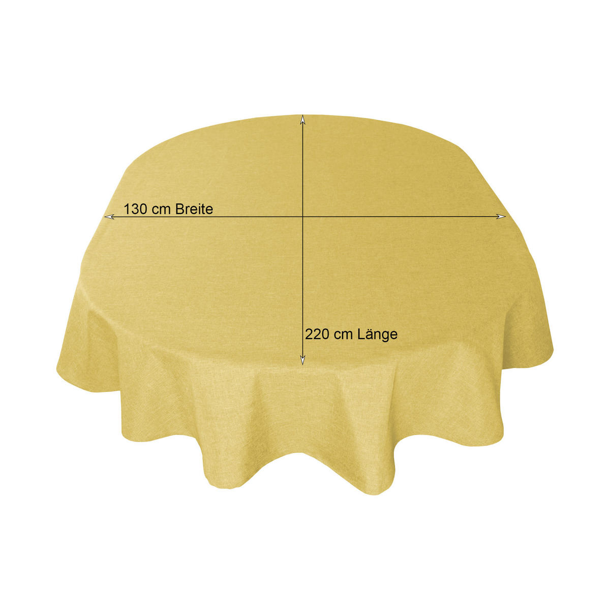 TISCHDECKE Leinenoptik 130/220 cm oval Gelb - Gelb, Textil (130/220cm) - TiborTex