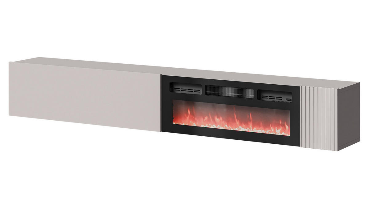 TV-LOWBOARD Capital 200 EF mit Kamin - Kaschmir, Holzwerkstoff (200/38/30cm) - MIRJAN24