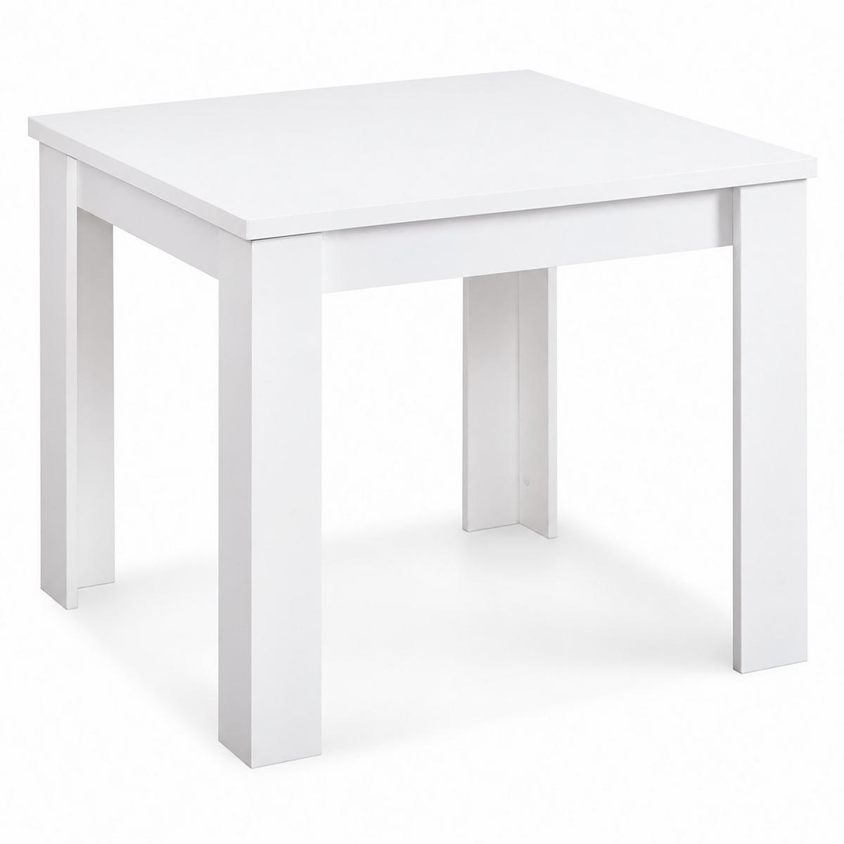 TISCHGRUPPE 80/80 cm Weiß mit 2 Stühlen - Weiß/Naturfarben, Holz/Kunststoff (80/80/80cm) - Homestyle4u