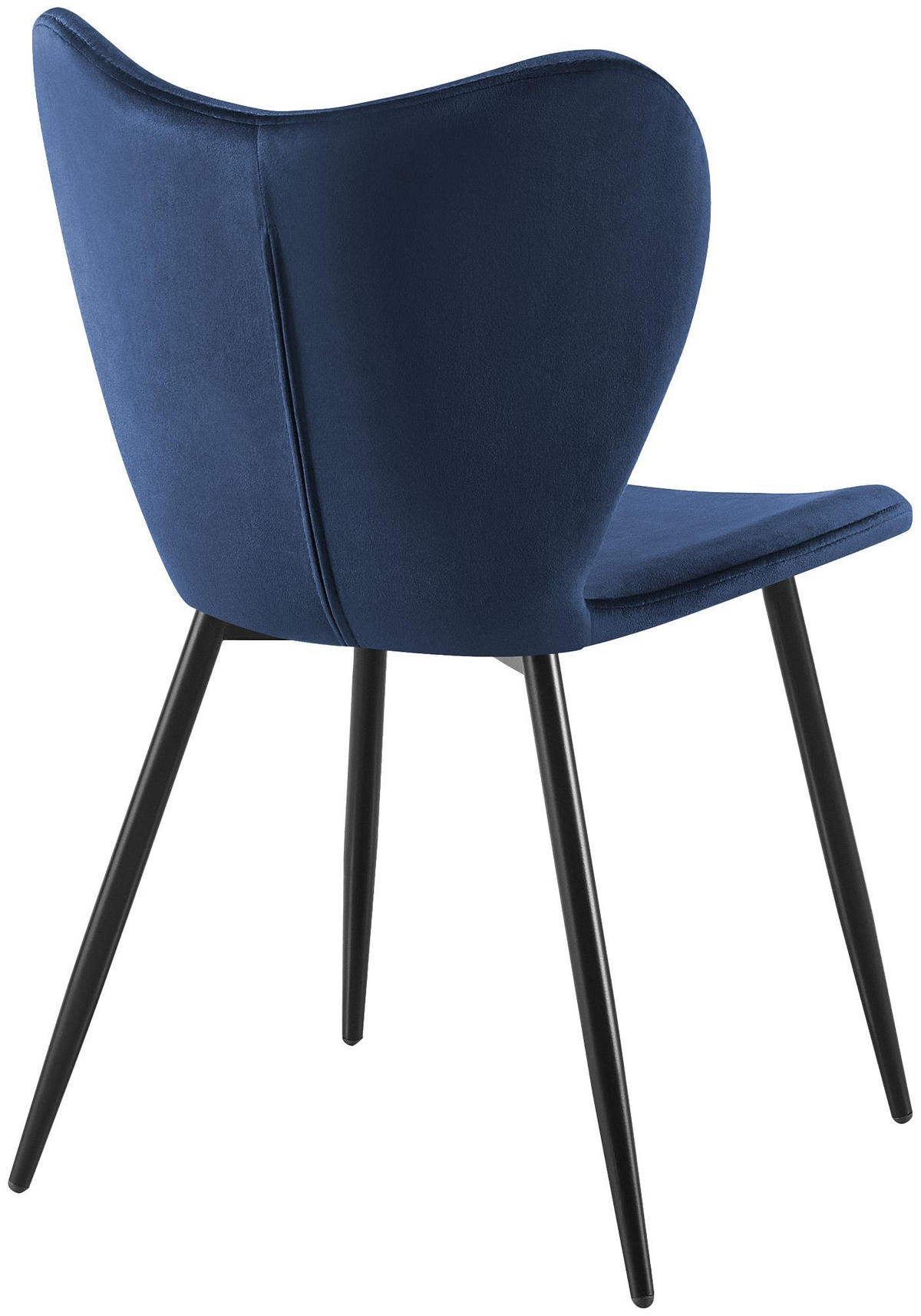 ESSZIMMERSTUHL Samt Dunkelblau - Schwarz/Dunkelblau, Textil/Metall (50/80/58cm) - CLP