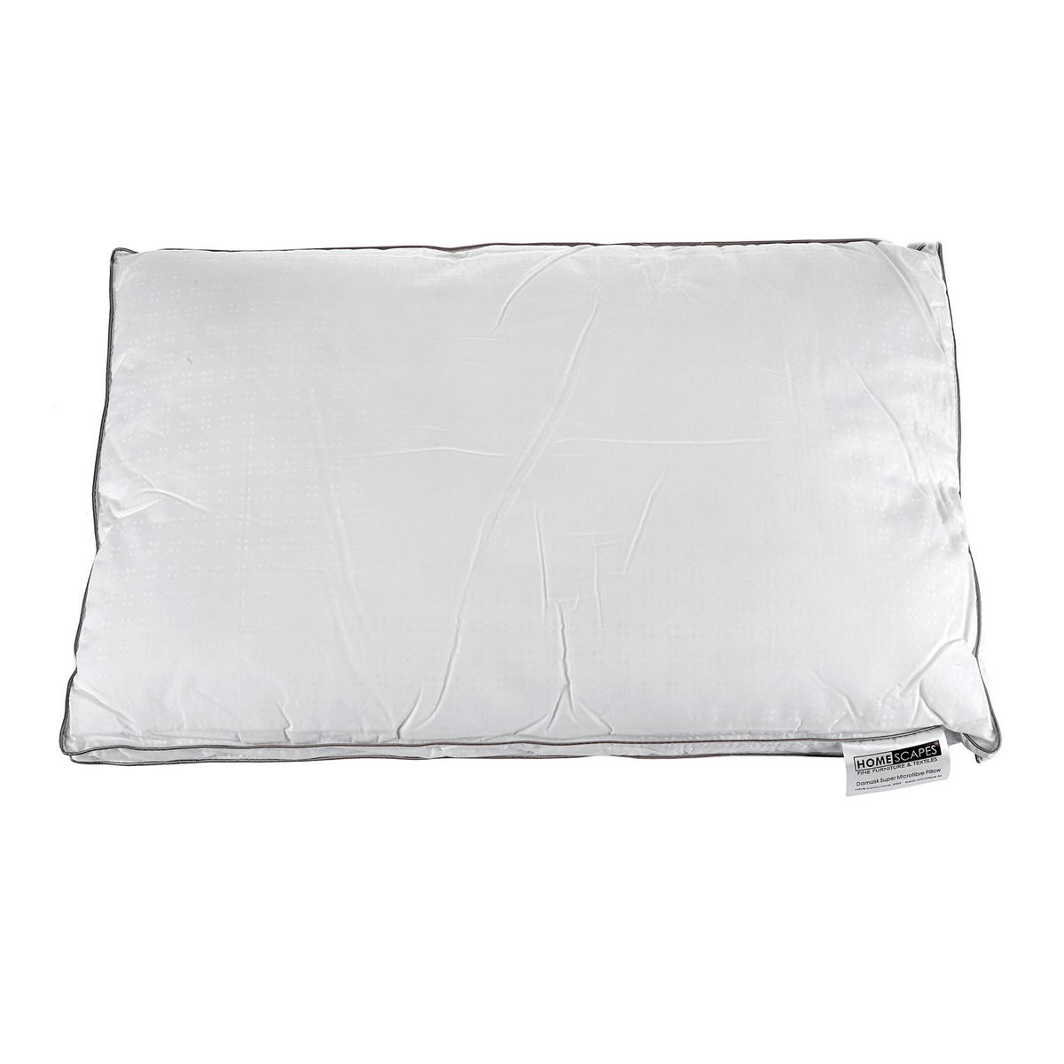 KOPFKISSEN Damast 48/74 cm, Super-Mikrofaser - Weiß, Textil (48/74cm) - Homescapes