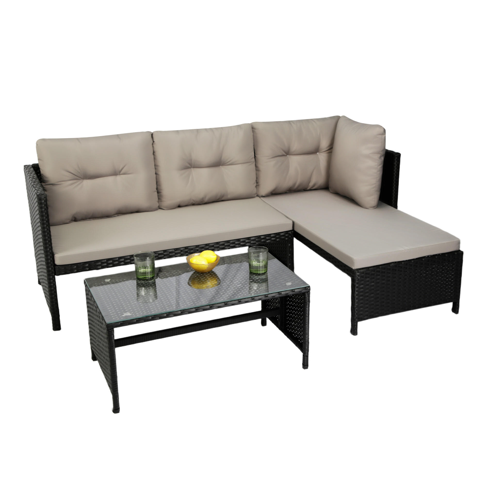 LOUNGEGARNITUR Dunkelgrau - Dunkelgrau, Kunststoff - Home Collective