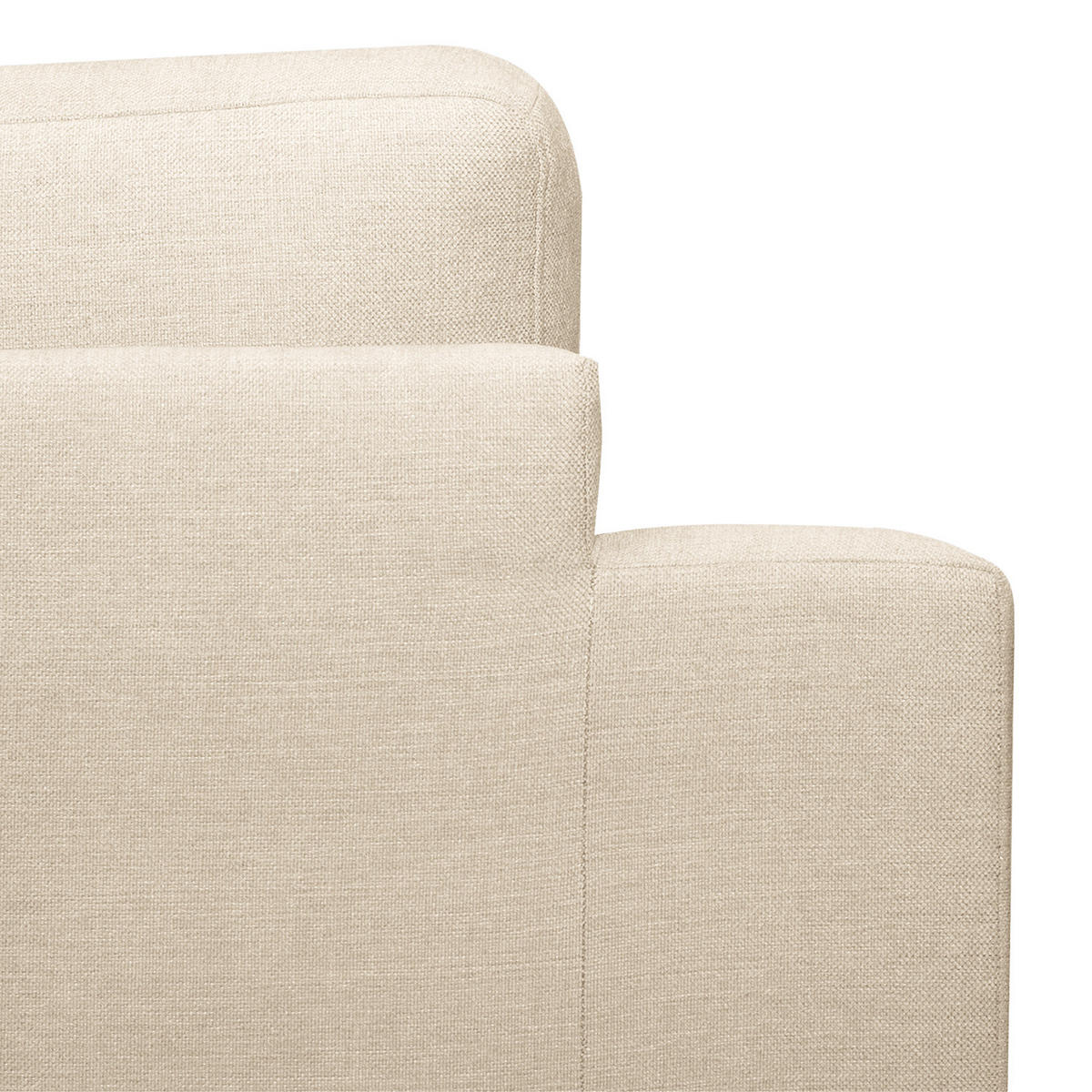 ECKSOFA mit Longchair - Eichefarben/Creme, Eichenholz/Textil (281/153cm) - home24