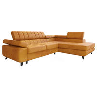 ECKSOFA Nord Premium, Seite: Rechts - Anthrazit/Gelb, Holz/Textil (264/203cm) - MIRJAN24
