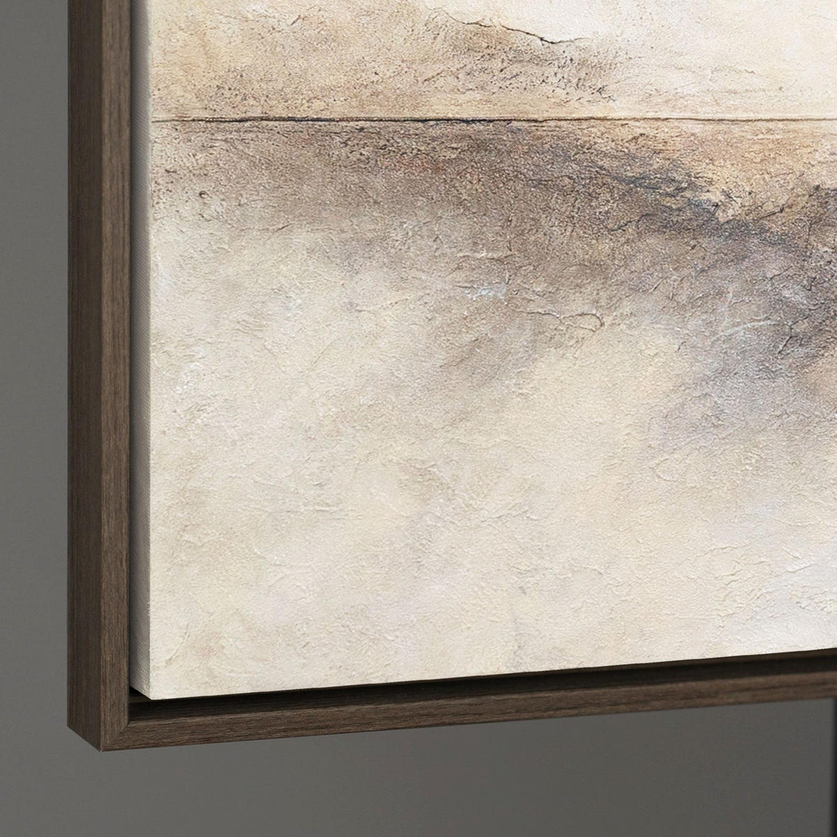 GEMÄLDE Horizontlinie Schattenfugenrahmen Grau 140x70 cm - Grau, Holz (140/70cm) - YS-art gallery