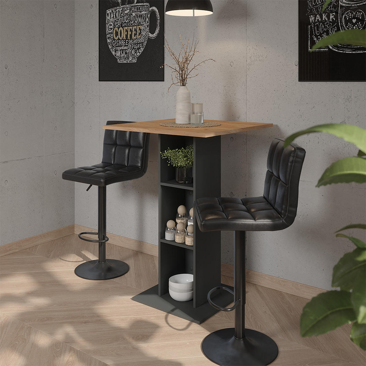 BARSKE STOLICE Sena, Crna, 42 x 94 cm - crna, tekstil (43/94/49cm) - Vicco