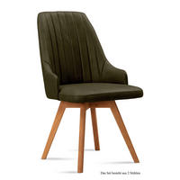 ESSZIMMERSTUHL (2er-Set) Domka 52x91x60 Eiche geölt/Khaki - Dunkelgrün/Eichefarben, Kunststoff (60/91/52cm) - 58aufmkessel